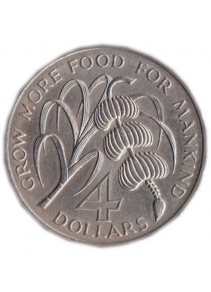 Barbados 4 dollari 1970 Fior di conio FAO