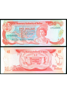Belize 5 dollari 1980  Elisabetta da Giovane Fior di Stampa Rara