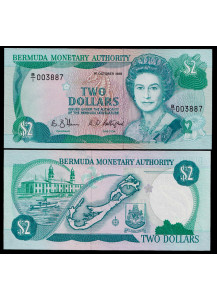 BERMUDA 2 Dollars "Elisabetta II" 1988 P 34 A Fds