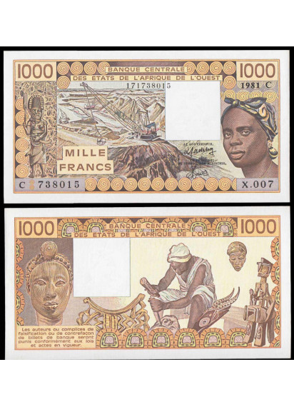 BURKINA FASO 1000 Francs 1981 Fior di Stampa