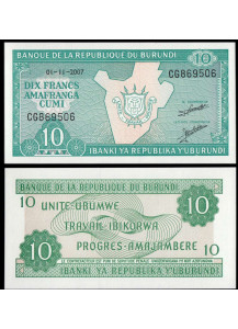 BURUNDI 10 Francs 2007 Fior di Stampa