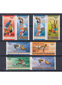 BURUNDI 1976  francobolli usati Olimpidi Montreal  Yvert Tellier 685/92