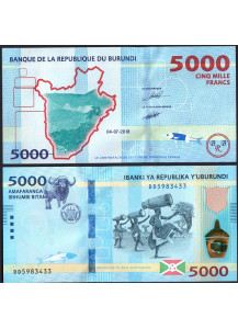 BURUNDI 5000 Francs 2018 Fior di Stampa