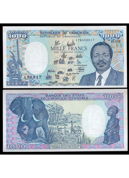 CAMERUN 1000 Francs 1990 Fior di Stampa Rara
