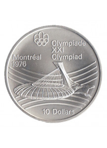 1976 - CANADA XXI Olimpiade 10 Dollari 1° Serie Stadio Montreal Fdc