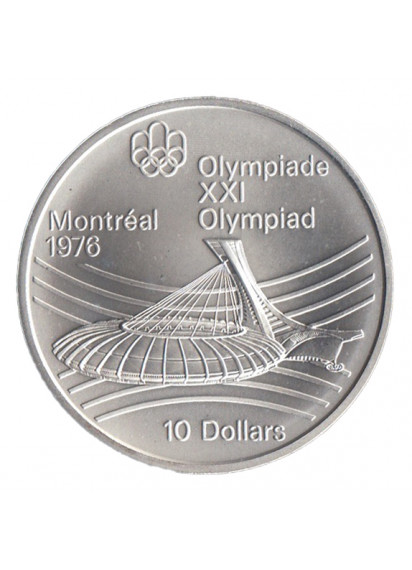 1976 - CANADA XXI Olimpiade 10 Dollari 1° Serie Stadio Montreal Fdc