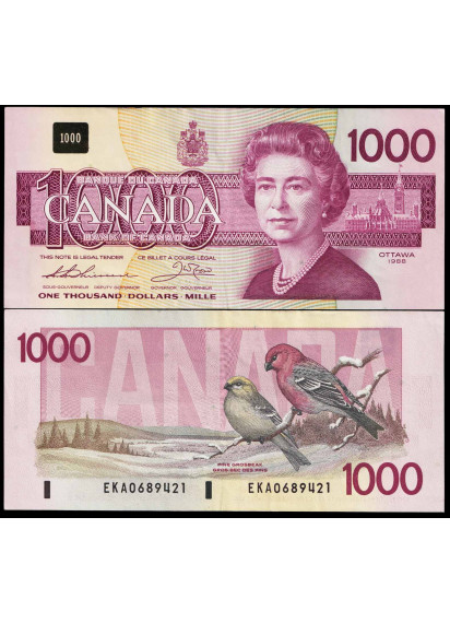 CANADA 1000 Dollars 1988 Thiessen Crow Sign P (d014) Q/Spl Rara