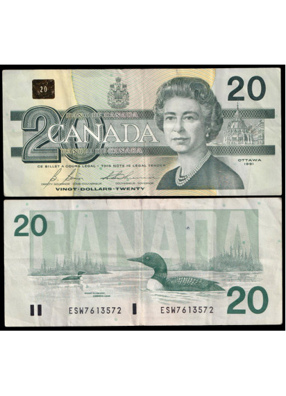 Canada 20 Dollars 1991 "Queen Elizabeth II" BB