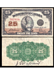 CANADA 25 centesimi 1923 MB+ Rara