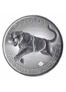 2016 -  5 Dollari Argento 1 OZ Canada Puma FDC