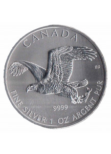 2014 - 5 Dollari d'argento 1 OZ Canada Aquila Testabianca Fdc