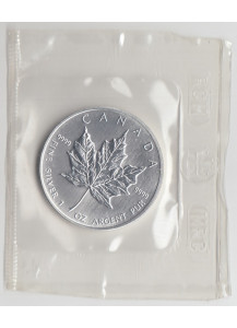 1993 CANADA foglia acero argento oncia sigillata
