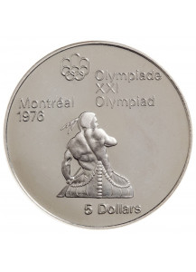 1976 - CANADA XXI Olimpiade 5 Dollari 3° Serie Canottaggio Fdc