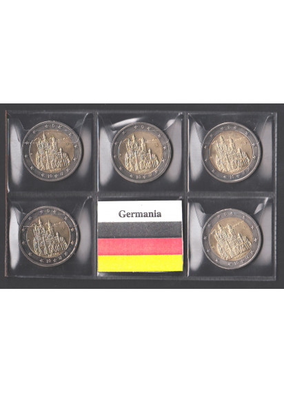 2012 - 2 euro GERMANIA Castello Neuschwanstein 5  Zecche Fdc