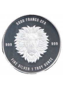 CHAD 5000 Francs 2018 Proof Mandala Lion Rara