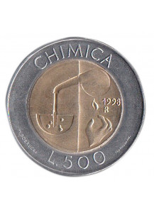 1998 Lire 500 Bimetallica Chimica Fior di Conio San Marino