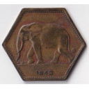 CONGO BELGA 2 Franchi Elefante 1943 BB+