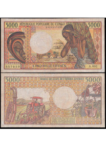 Congo Repubblica 5000 franchi 1984 Quasi BB