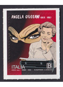 2022 - ITALIA francobollo dedicato ad Angela Giussani - Diabolik