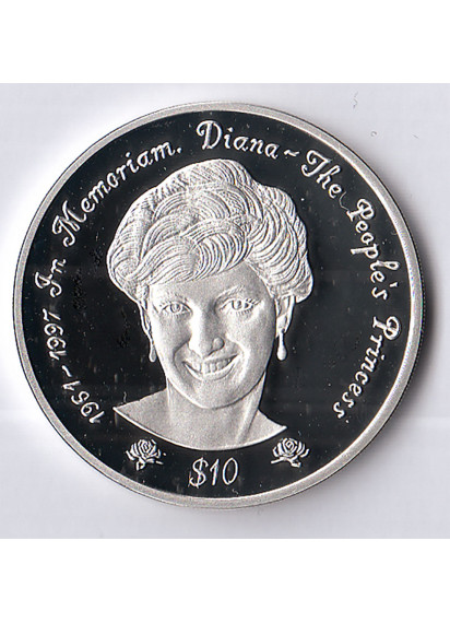 1997 - SIERRA LEONE Diana 10 Dollari Argento La principessa del popolo