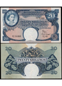 EAST AFRICA 20 Shillings 1958-60 Stupenda