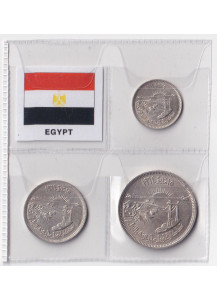 EGITTO 3 Monete  del 1964 in Argento Deviazione Del Nilo Spl