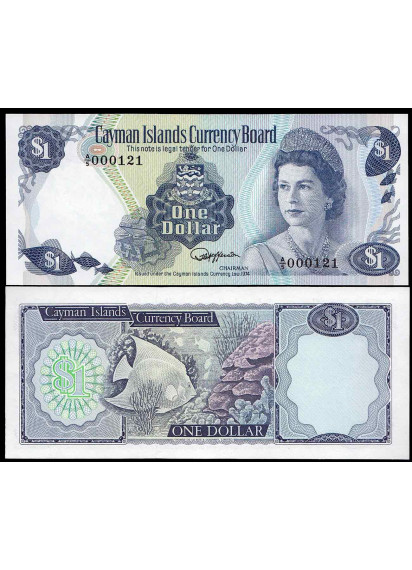 CAYMAN ISLANDS 1 Dollar 1974 Low Serial Fior di Stampa