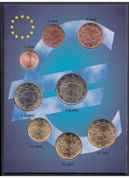ESTONIA 2018 Serie 8 monete euro Fior di Conio