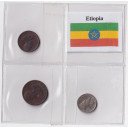 ETIOPIA 3 monete Haile Selassie BB+ Anni misti