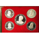 ETIOPIA Haile Selassie I Set 5 monete 1972 zecca di Parigi Ag Box Originale