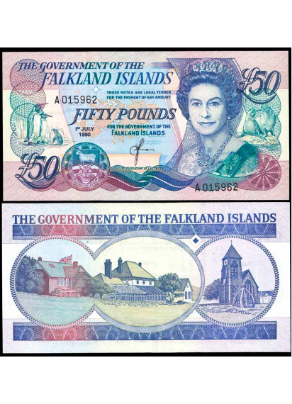 FALKLAND ISLANDS 50 Pounds 1990 Fior di Stampa