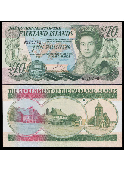 FALKLAND ISLANDS 10 Pounds 1986 Fior di Stampa