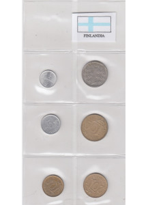 Finlandia Set monete da 1 Penni - 5 - 10 - 20 - 50 Pennia e 1 Markka BB+