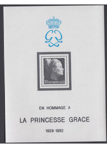 Monaco foglietto omaggio alla Principessa Grace 1983 nuovo