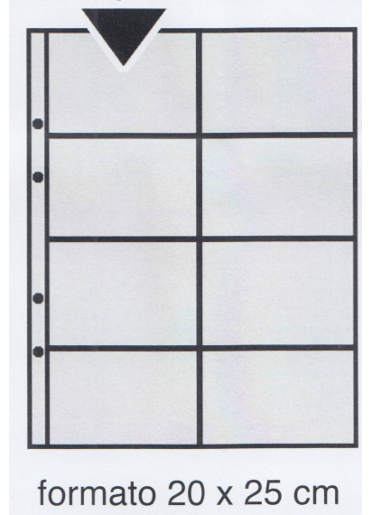 Fogli trasparenti per schede telefoniche e tessere da 8 divisioni 75 mm