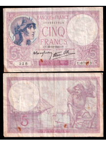 FRANCIA 5 Francs "Helmeted Woman" 1940 BB