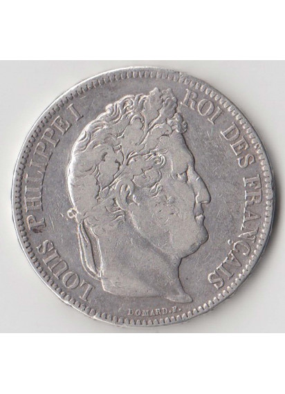FRANCIA 5 Franchi 1833 Luigi Filippo I re di Francia BB