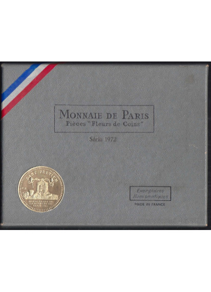 1972 - FRANCIA Divisionale fior di conio anno con 10 Franchi in argento 