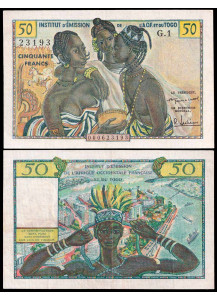 AFRICA OCCIDENTALE FRANCESE 50 Francs 1956 Stupenda+ Rara