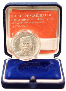 2007 - ITALIA 5 euro FDC ITALIA Garibaldi Fdc