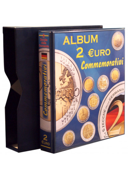 Album per 2 Euro Commemorativi Germania 5 Zecche con fogli e tasche dal 2006 al 2019