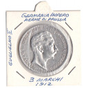 Prussia 3 Marchi 1912 A Guglielmo II argento Extra Fine