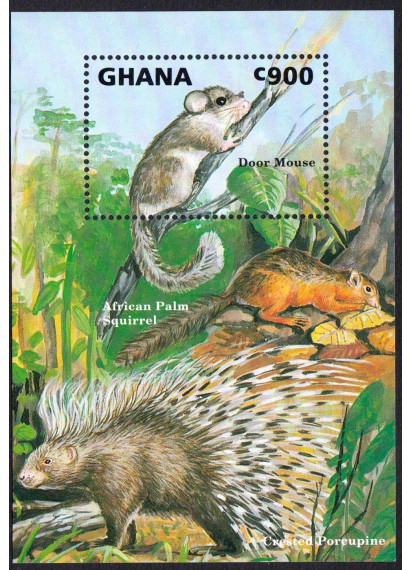 Ghana foglietto tematica dedicato alla Fauna Africana Nuovo