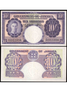 JAMAICA 10 Shillings 1959 Stupenda Rara Giorgio VI