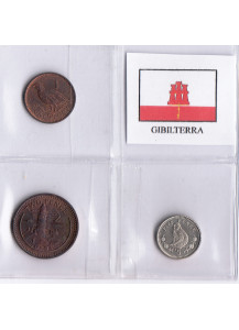 GIBILTERRA serie di 3 monete anni misti in buona conservazione