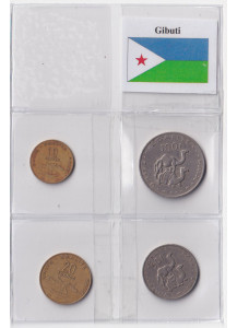GIBUTI serie 4 monete da 10 - 20 - 50 - 100 Francs Anni misti BB+