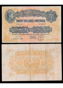 EAST AFRICA 20 Shillings 1950 Giorgio VI MB+ Rarità