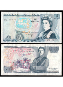 Gran Bretagna 5 Pounds Elizabeth II - Duke of Wellington 1980-87 BB+