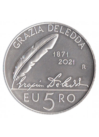 2021 - 5 Euro Italia 150° Anniversario della Nascita di Grazia Deledda FDC
