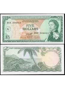 East Caribbean States 5 Dollars "Elizabeth II - G Grenada 1965 Fds
